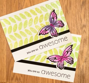 You are So Awesome: Glittered Stencil and Butterflies | by Kimberly Wiener