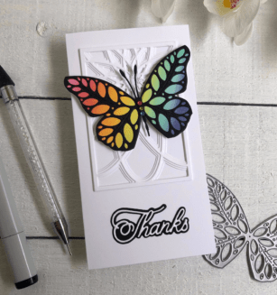 Rainbow Butterfly Mini Slimline | by Tracey McNeely