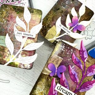 Mixed Media ATC’s with Curved Leaf Branch | By, Natasha Vacca